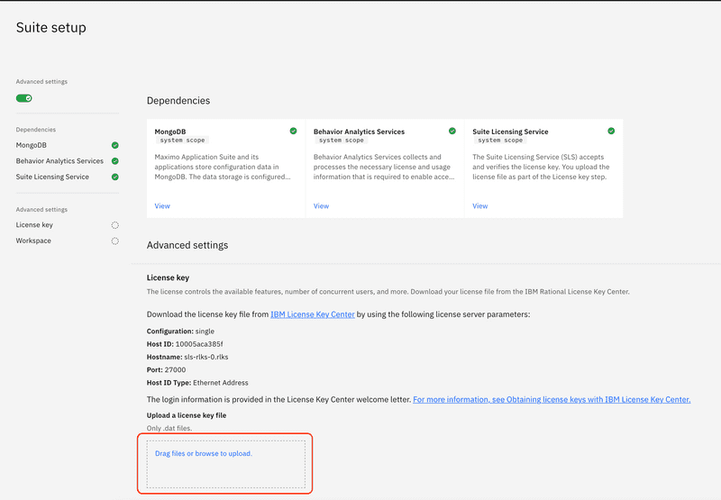 Upload License Key