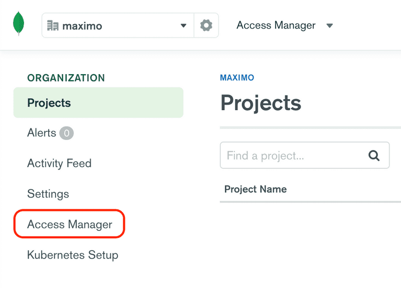 Access Manager Menu