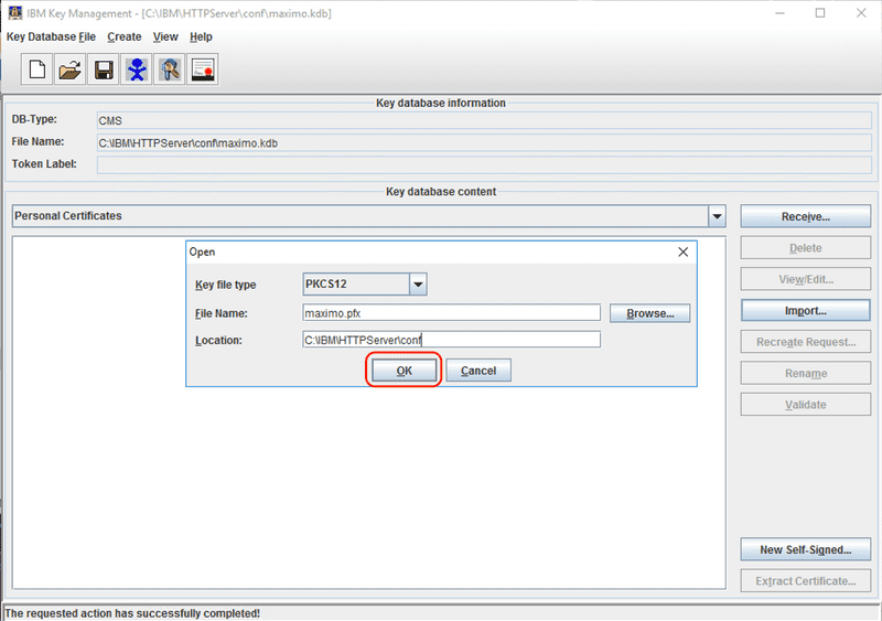 Select .p12/.pfx file