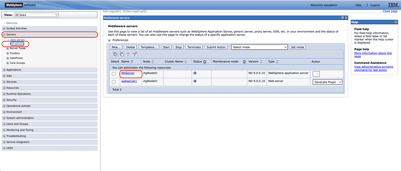 WebSphere All Servers