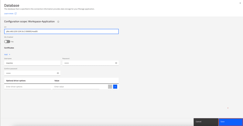 Deploy Database Details