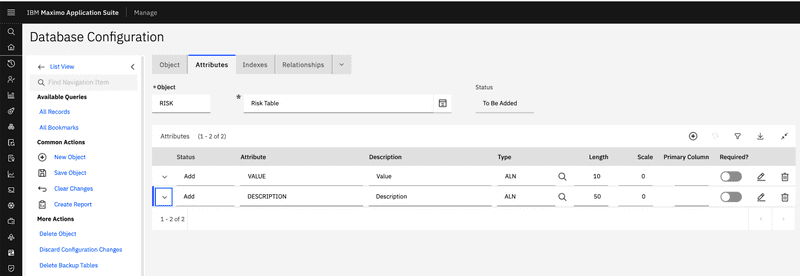 Risk Attributes Add