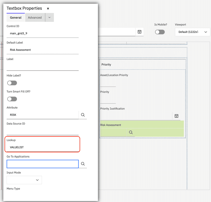 Risk Valuelist Lookup