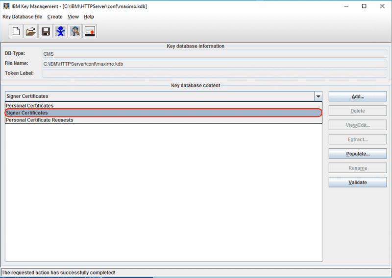 Select signer certificates