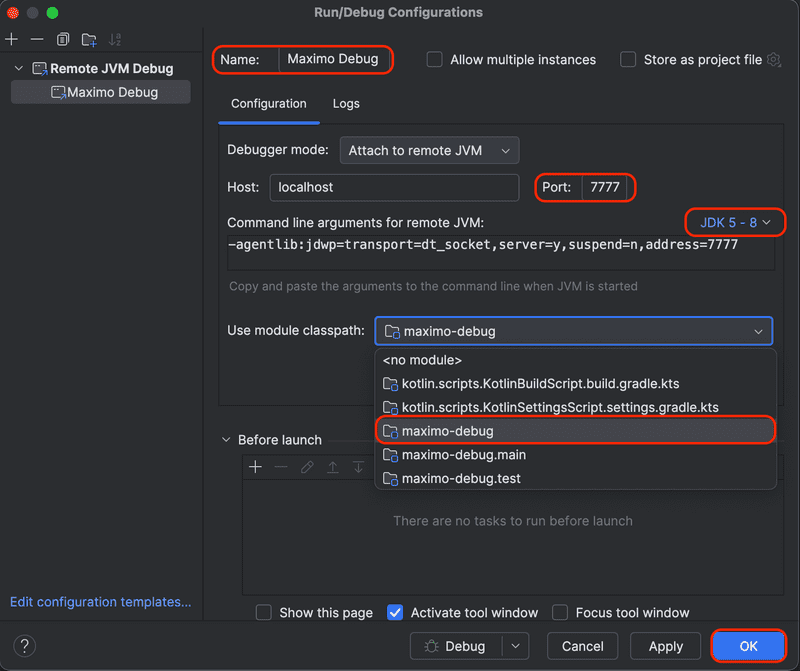 Debug Configuration