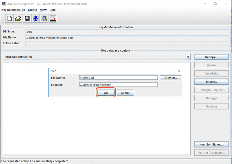 Receive certificate file