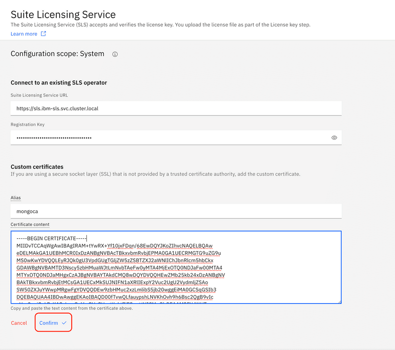 SLS Configure Details