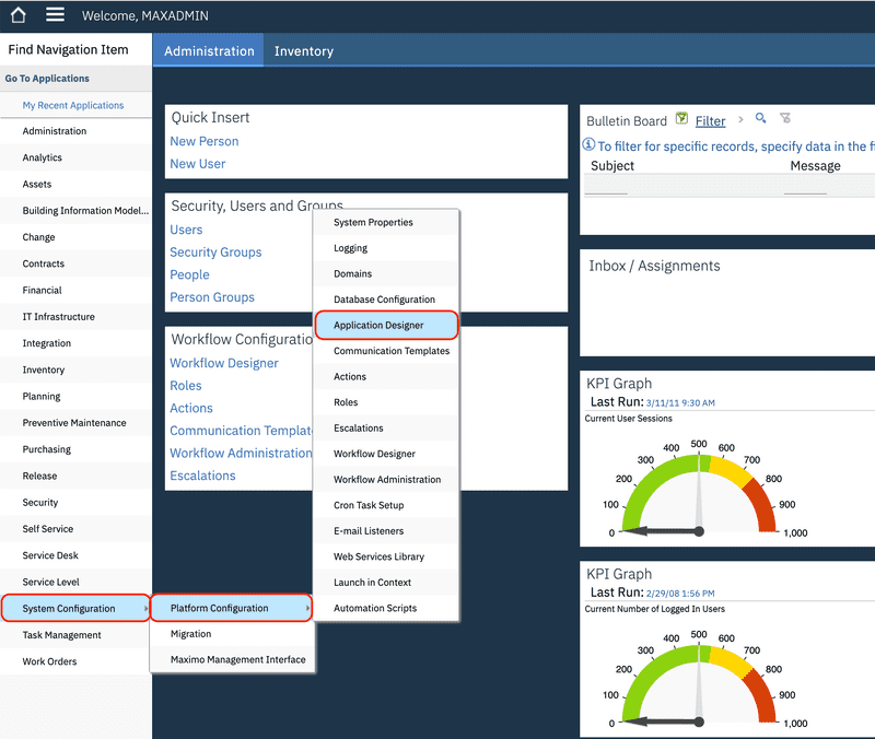 Navigate to Application Designer Application