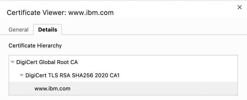 IBM Certificate Chain