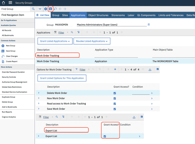 Grant Security Options