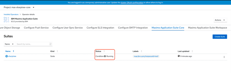 Suite Status Running