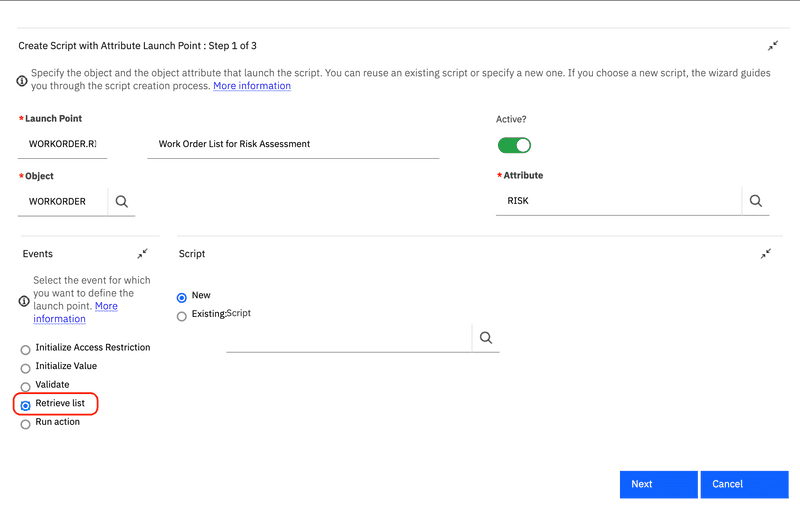 Script with Attribute Launchpoint